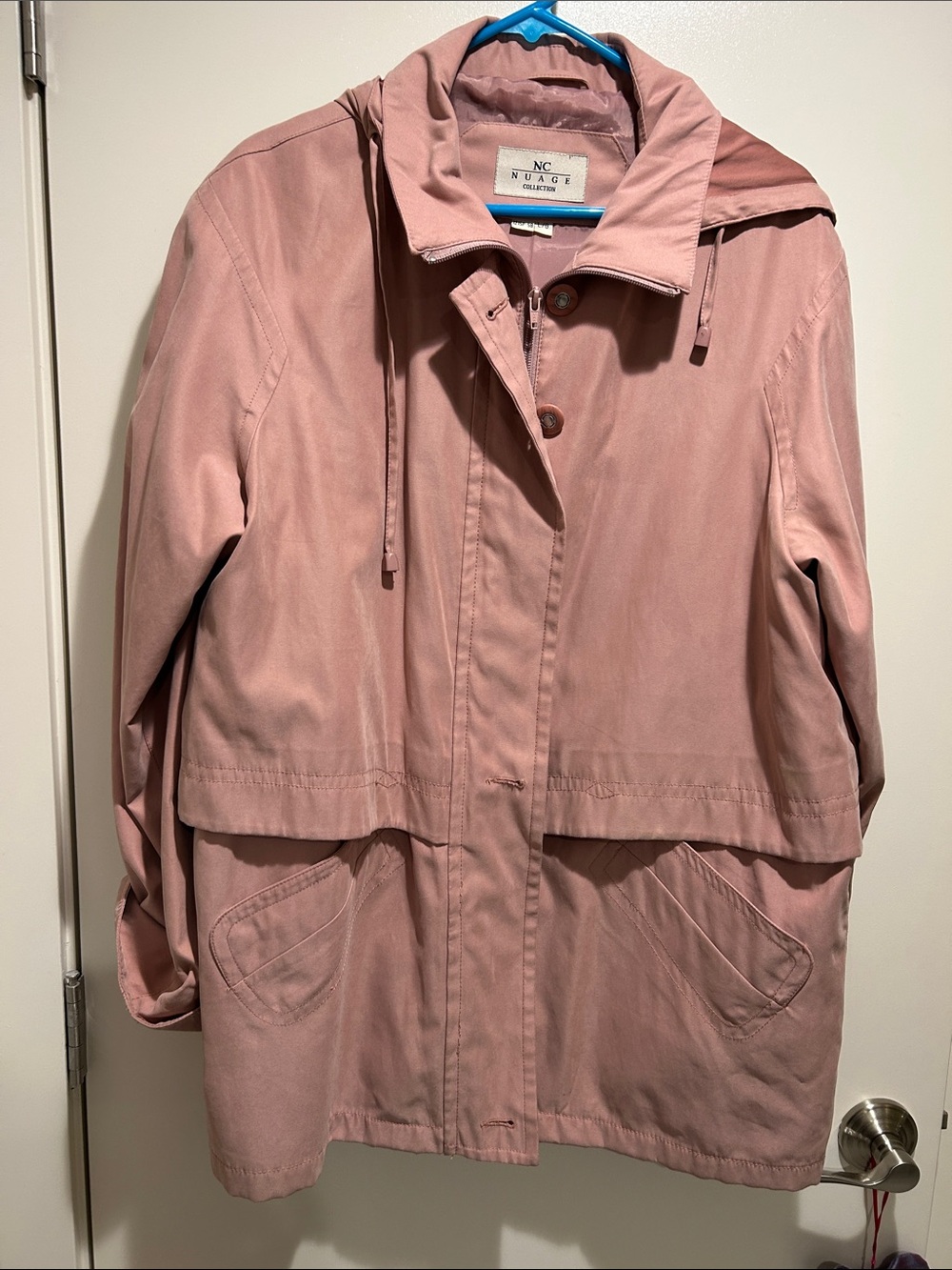Dusty Rose Hooded Women's Rain Jacket